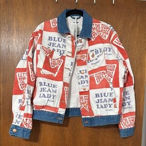 Wrangler Red and Blue Graphic Denim Jacket